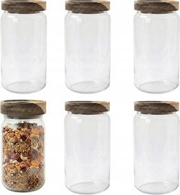 6 db-os üveg ételtároló szett 700ml – boroszilikát üveg tégely