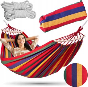 Strapabíró Elegáns Függőágy Rúddal Többszínű 200 Kg 260 X 150