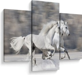 Kép - Fehér lovak télen (90x60 cm)