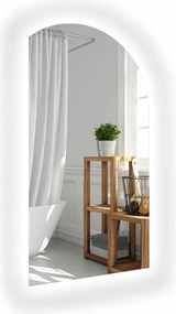 Frank félig ovális tükör vágott oldal Led háttérvilágítással 60x120