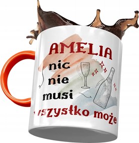 Narancssárga bögre Amelia Feleség Barátnő Nyomtatott Fotóval