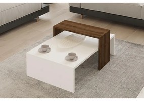 Dohányzóasztal Glow - White, Walnut