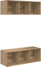 vidaXL TV szekrény garnitúra 2 pcs Artisan tölgy 37 x 37 x 107 cm