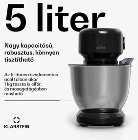 Klarstein Bella Evo konyhai robotgép | bolygókeverő rendszer | 3 keverőfelszerelés | 1500 W | 5 l