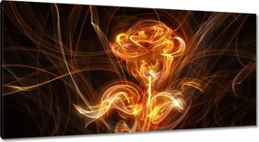 Vászonkép 115x55 Lángoló fraktál rózsa