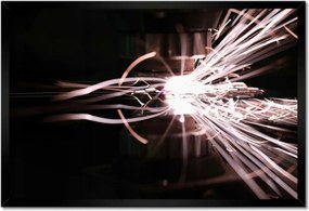 Poszterek keretben 60x40 Világos szikrák fémből