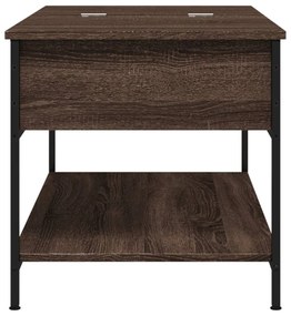 barna tölgy színű szerelt fa és fém dohányzóasztal 100x50x50 cm