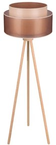 Duolla - Állólámpa WOOD BOHO 1xE27/15W/230V átm. 45 cm réz/barna/bézs