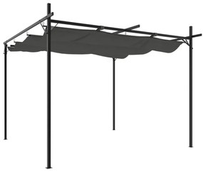 antracitszürke pergola behúzható tetővel 295 x 292 x 230 cm
