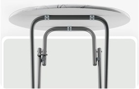 Casaria® Bár összecsukható asztal Ø60 cm - fehér/ márvány megjelenés