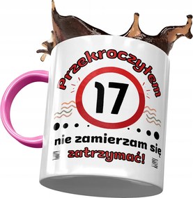 Rózsaszín Bögre Születésnapra 17 17. 17. Ajándék Nyomtatott Fotóval