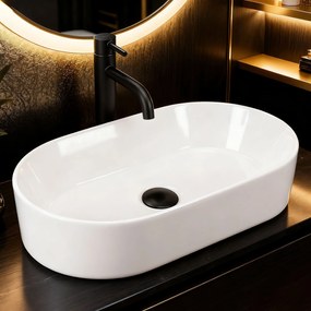 Rea Layla, asztali mosogató 530x300x115 mm, fehér fényes, REA-U9108