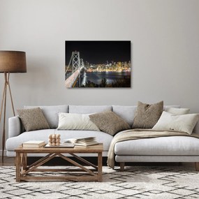 A Brooklyn-híd és a New York-i kép (üvegen) (70x50 cm)