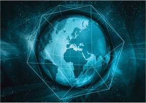 Fotótapéta flizelin Föld geometria kozmosz kék csillagok 350x250 +ragasztó