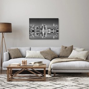 Üveg kép - New York, fekete-fehér (70x50 cm)