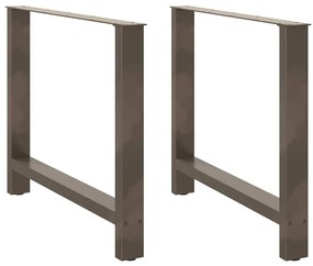 2 db natúr acél étkezőasztal láb 100 x (72-73) cm acél