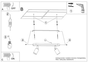 Sollux SL.1121 - Spotlámpa FORNES 2xE27/60W/230V fekete