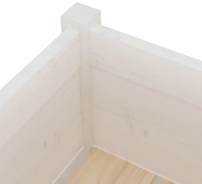 2 db fehér tömör fenyőfa kerti virágtartó 70 x 70 x 70 cm