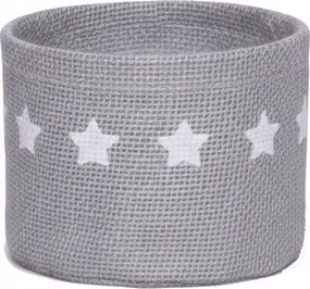 Juta virágtartó fedél, juta virágtartó mintás csillagvonal 8 x ⌀10cm szürke