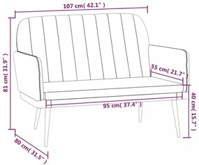 kávészínű műbőr pad 107 x 80 x 81 cm