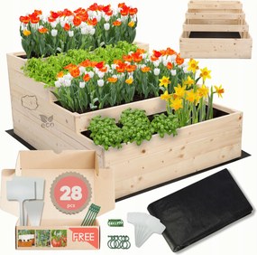 Magasított ágyás zöldséges fa lépcsőzetes impregnáló 54x90x120 öko