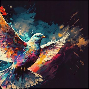 Flizelin tapéta Divatos 3D fali ragasztó Színes madár 250x250 ragasztó