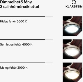 Klarstein Bolero mennyezeti ventilátor világítással | 132 cm | 35 W | Csendes működés | Fa
