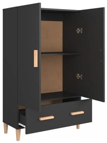 fekete szerelt fa magasszekrény 70 x 31 x 115 cm
