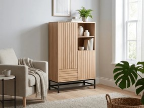 Magas komód VALMOR 120x75 cm, tölgy dekoráció