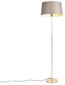 Állólámpa arany/bronz színű vászon árnyékolóval, taupe színű, 45 cm - Parte