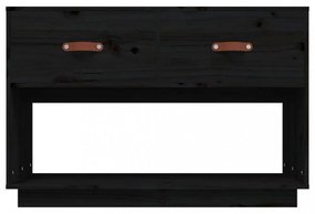fekete tömör fenyőfa TV-szekrény 90x40x602 cm