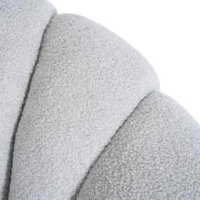 Designer Fotel Lábtartóval Szürke Bouclé Szövettel. PETTIT