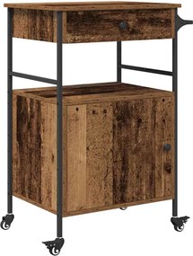 vidaXL Konyhai kocsi Öreg fa 56 x 43 x 89,5 cm Faanyag