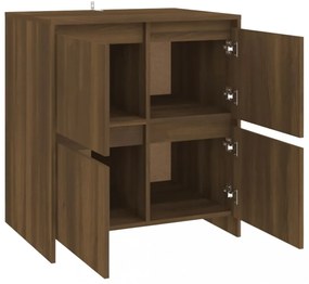2 db barna tölgyszínű forgácslap tálalószekrény 70 x 41 x 75 cm