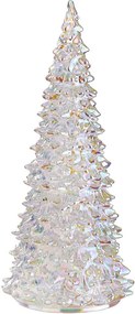 CRYSTAL LED üveg fenyő 29 cm gyöngyház szín