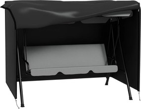 Outsunny Hollywood Swing Takaró 3 Üléses, Vízmentes Télen is Használható Védő Takaró Kerti Hintaágyhoz, UV-álló Takaró, Szakadásálló 600D Oxford Szöve