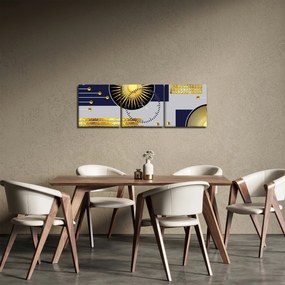 Kép - arany körök (órával) (90x30 cm)