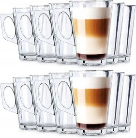 12x Kávés Poharak Latte Tea meleg hideg italok pohár szett