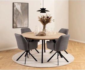 Világosszürke kárpitozott karfás étkezőfotel szett 2 db-os Glenda – Actona