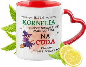 Kornéliáknak Piros Bögre Szív Alakú Füllel Ajándék