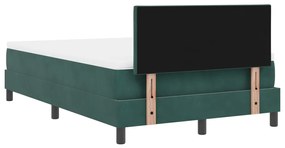 Boxspring Ágy Mattal Sötétzöld Kicsi Kétszemélyes Bársony