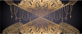 Kép - Arany mandala nyilakkal (120x50 cm)