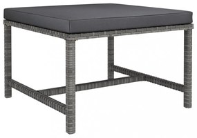 8 részes szürke polyrattan kerti bútorszett párnákkal