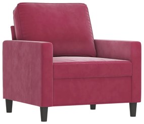 bordó bársony kanapéfotel 60 cm