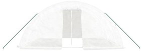 fehér acélvázas melegház 20 m² 5 x 4 x 2,3 m