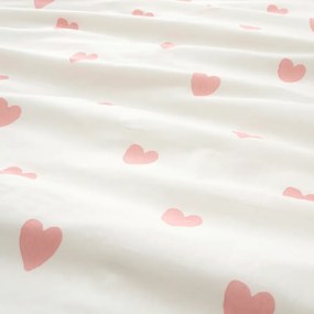 Pamut ágyneműhuzat HEARTIS PINK krémszínű Ágyneműhuzat mérete: 70 x 80 cm | 140 x 200 cm