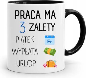 Bögre Fekete Vicces Munka 3 Előnye Van a fényképes nyomtatással