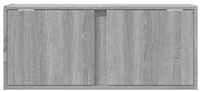 szürke sonoma színű fali TV-szekrény LED-del 80x31x35 cm