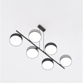 Zsinóros csillár DRUMZ 6xE14/10W/230V fekete/szürke