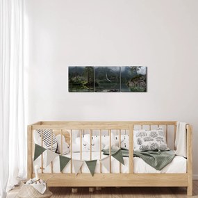 Fák a tóban képe (órával) (90x30 cm)